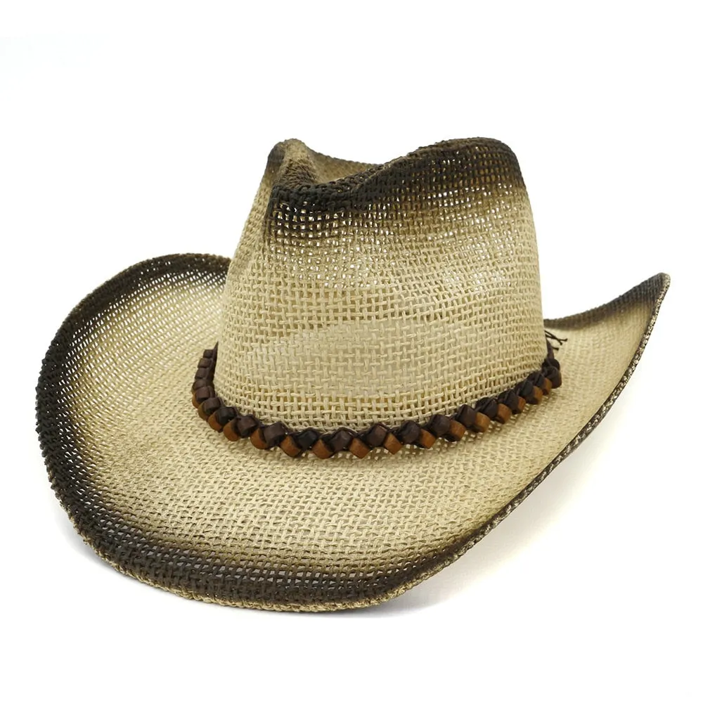 Unisex Casual Spray-painted Paper Straw Beachwear Wide Brim Hats