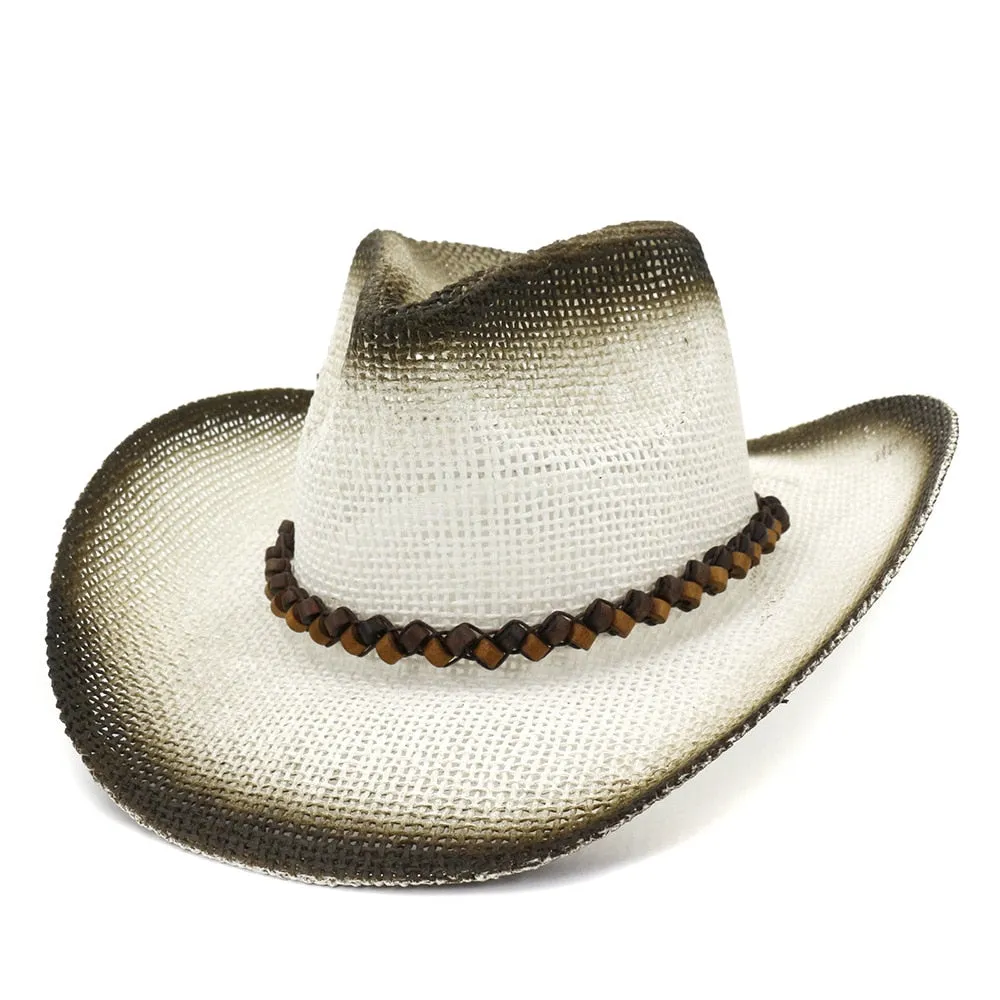 Unisex Casual Spray-painted Paper Straw Beachwear Wide Brim Hats