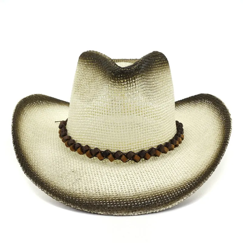 Unisex Casual Spray-painted Paper Straw Beachwear Wide Brim Hats