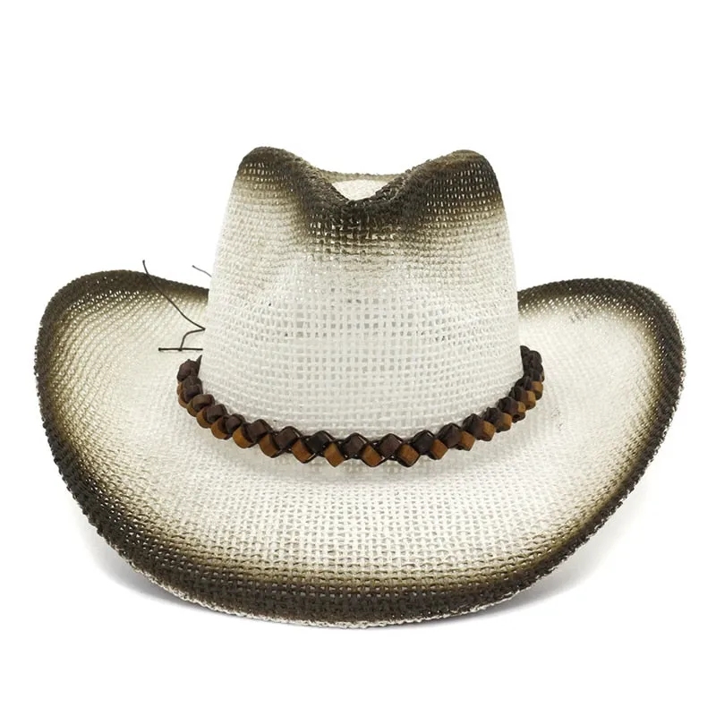 Unisex Casual Spray-painted Paper Straw Beachwear Wide Brim Hats