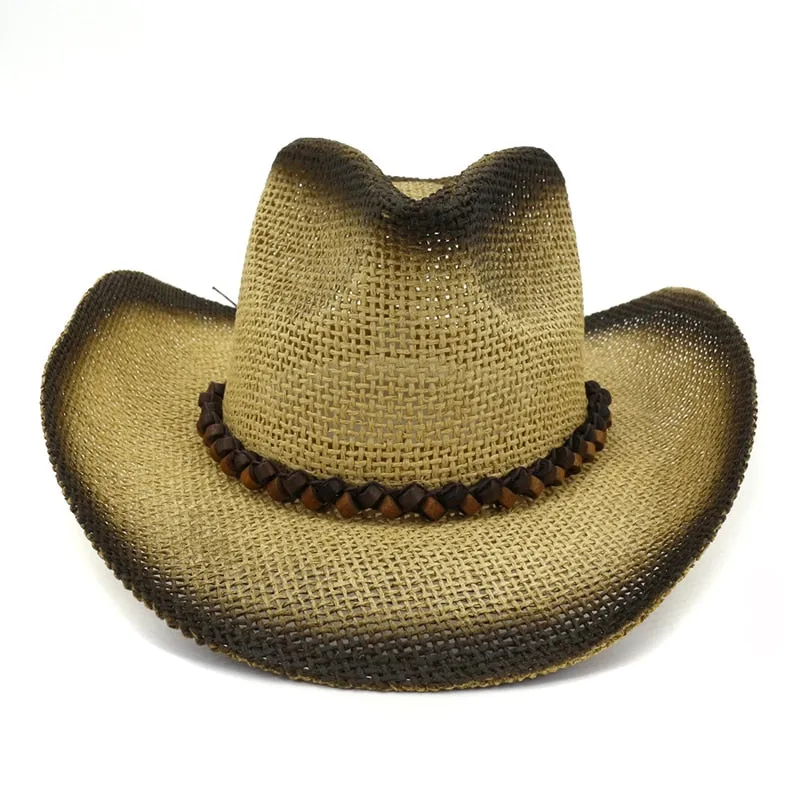 Unisex Casual Spray-painted Paper Straw Beachwear Wide Brim Hats