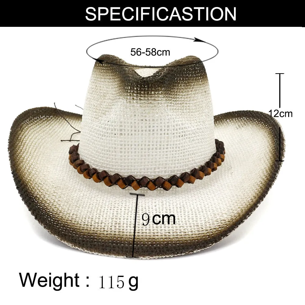 Unisex Casual Spray-painted Paper Straw Beachwear Wide Brim Hats