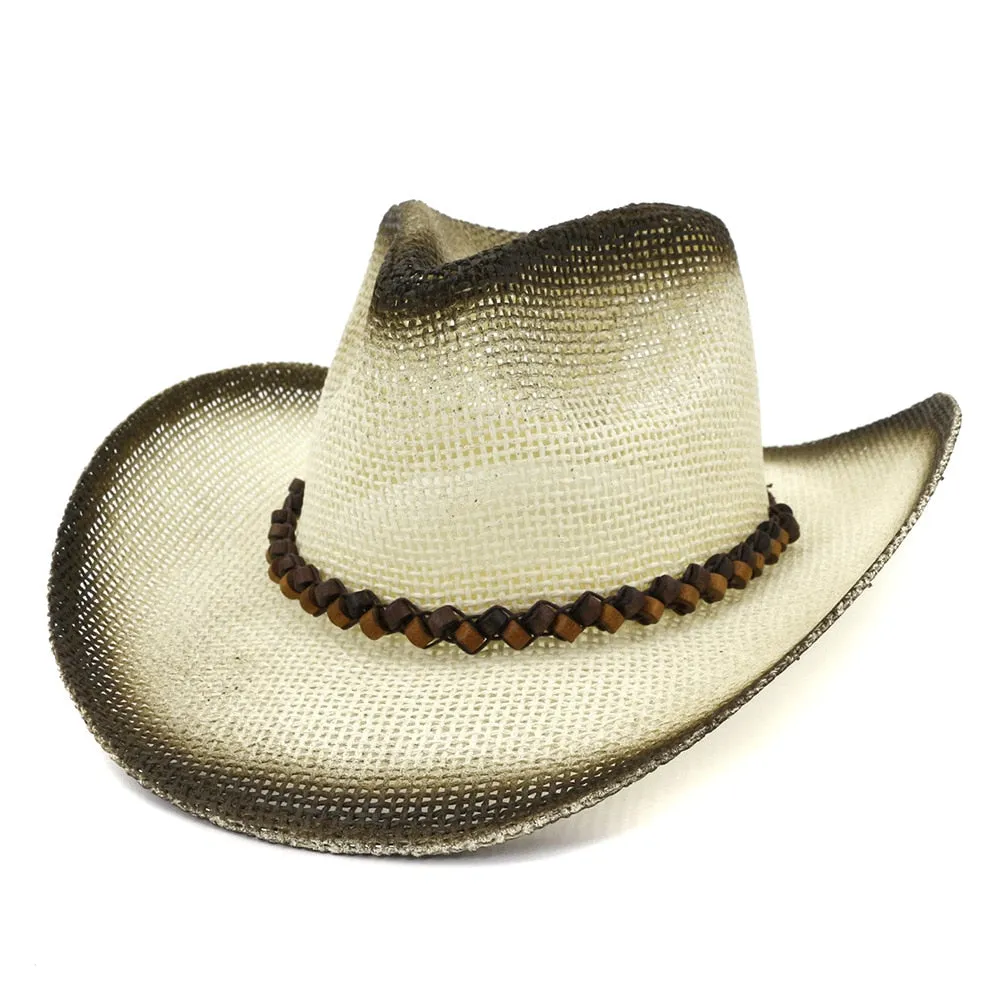 Unisex Casual Spray-painted Paper Straw Beachwear Wide Brim Hats