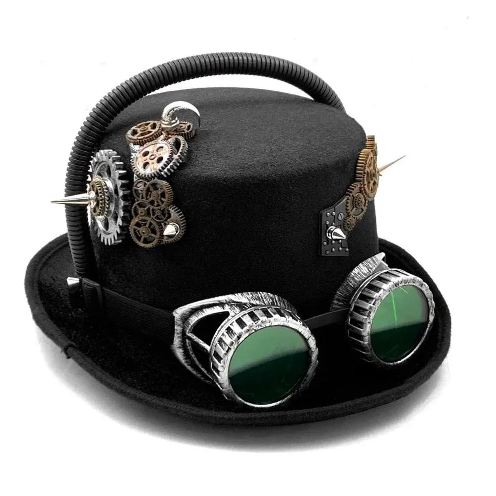 Vintage Party Style Steampunk Gears Synthetic Top Cosplay Hat for Men