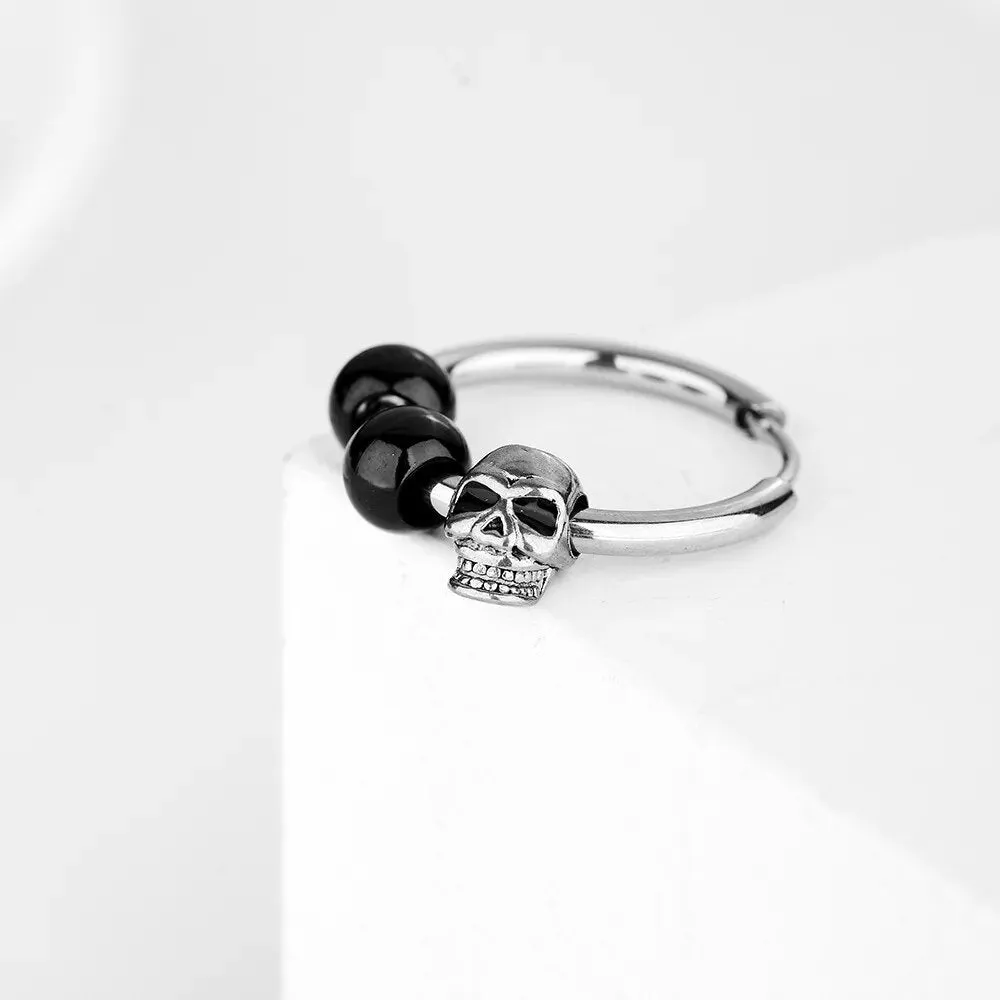 Vintage Skull Hoop Earrings - Stainless Steel Party Jewelry for Women and Men