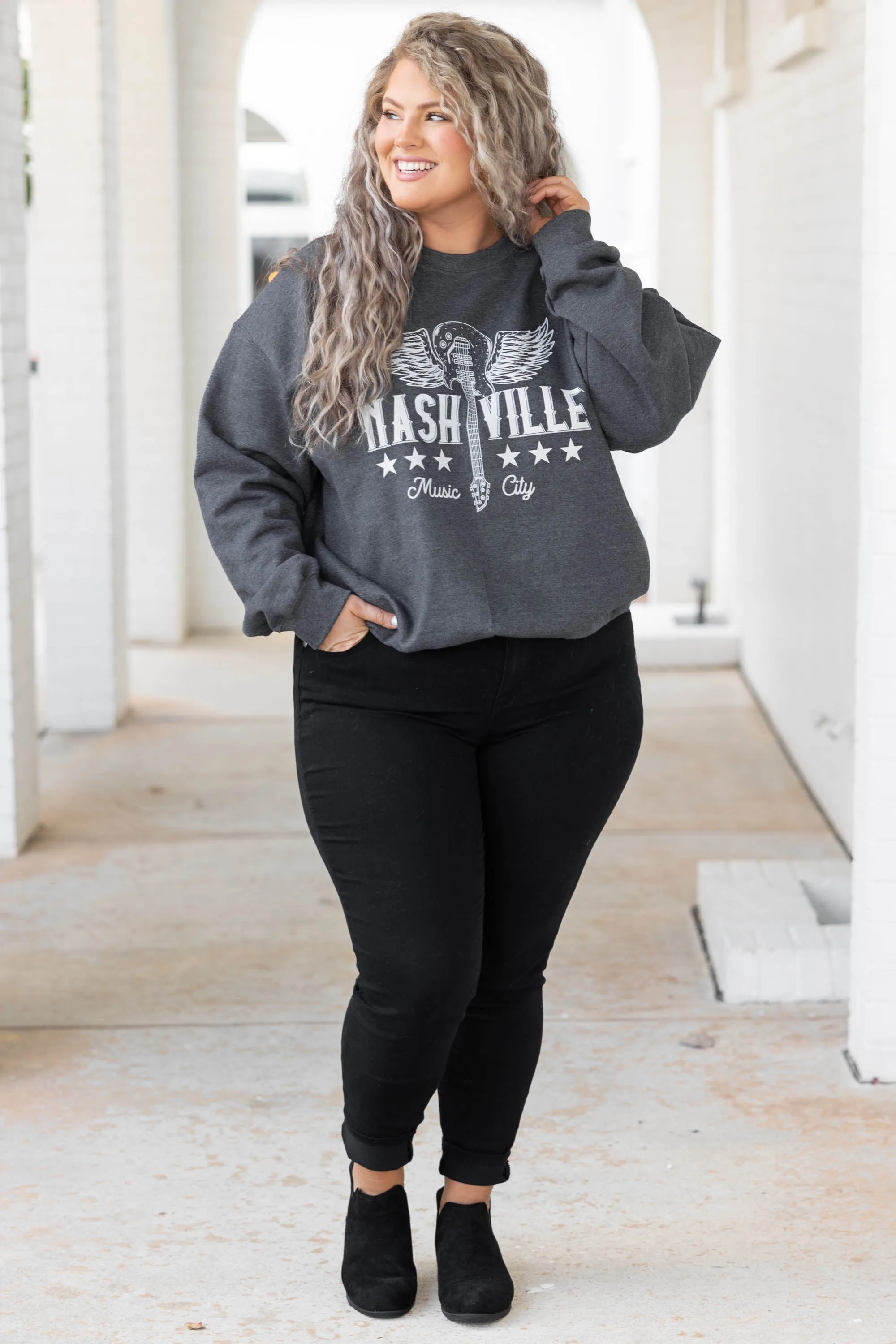 Welcome To Music City Sweatshirt, Dark Heather