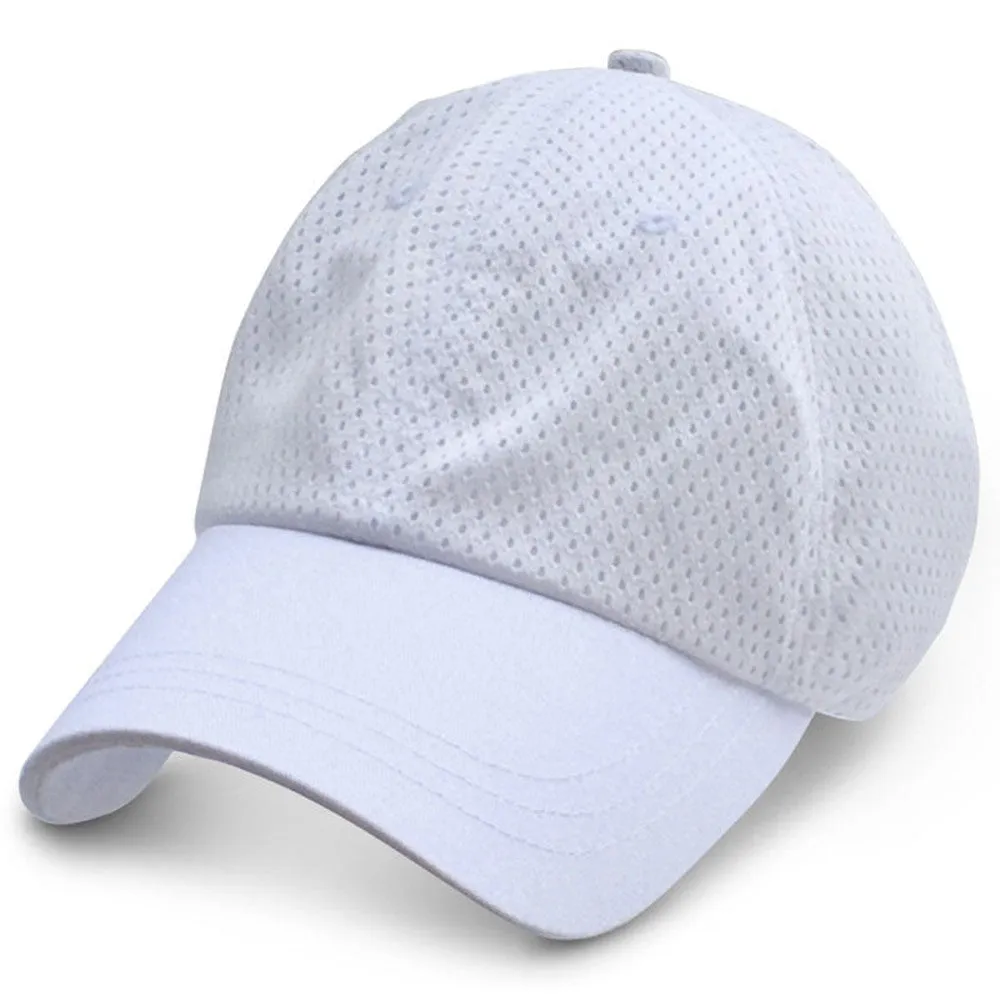 White Wicking Soft Mesh - Unstructured Baseball Cap