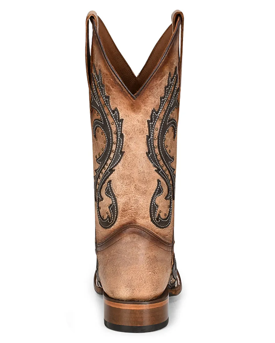 Women's Overlay Embroidery & Studs Western Boots